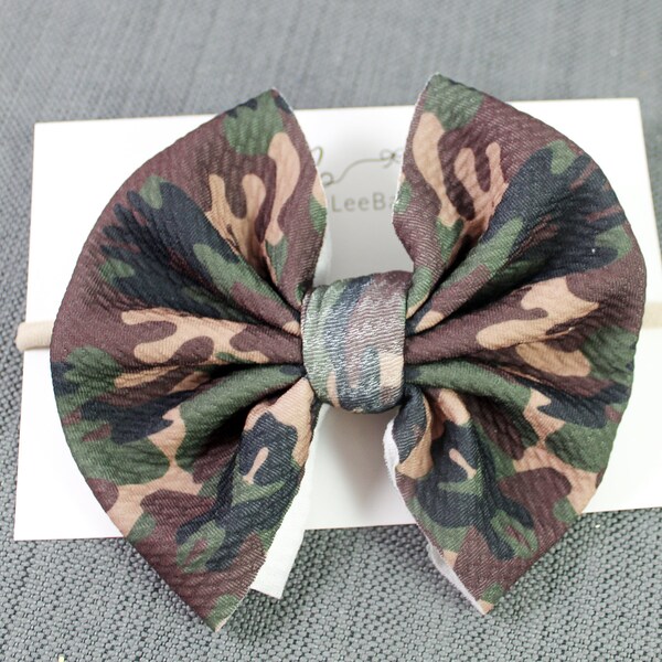 Camouflage Hair Bow Etsy