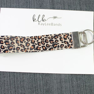 Leopard Keychain - Wristlet Keychain - Faux Leather Keychain - Wrist Lanyard - Gifts for Women - Animal Print Keychain