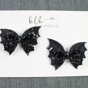 Bat Pigtail Bows - Halloween Hair Bows - Hair Bow Clips - Halloween Hair Clips - Little Girl Hair Bow - Toddler Hair Clips