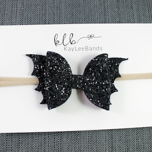 Bat Hair Bow - Bat Headband Baby - Halloween Hair Bow - Spooky Headband - Trick or Treat Headband - Black Headband