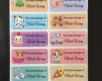 56 Custom "This book belongs to" kids sticker labels