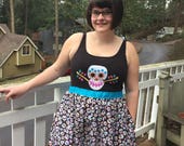 Coco-inspired Dia de los Muertos T-shirt Dress for Women, sizes S, M, L, XL, XXL