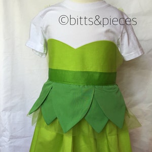 Tinker Bell inspired Comfy T-Shirt Dress sizes 2, 3, 4, and 5  (for ages 2-3, 3-4, 4-5, 5-6)