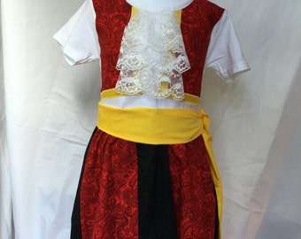 Captain Hook inspired comfy t-shirt dress, sizes 2, 3, 4, and 5