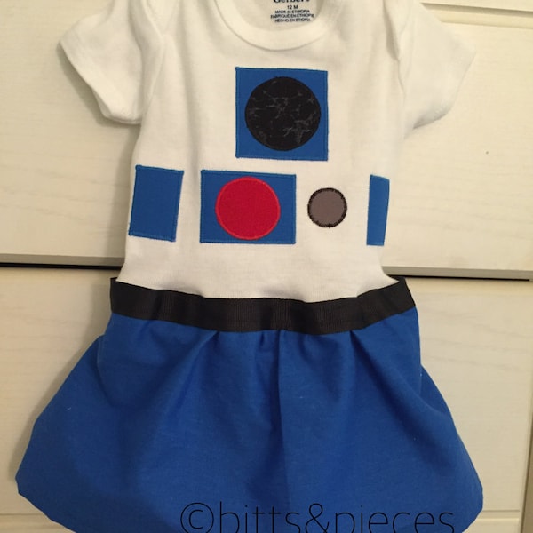 R2D2- Inspired Baby Bodysuit for newborn to 12 months