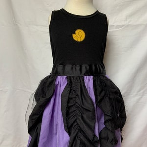 Ursula from the Little Mermaid-inspired Comfy Tank Top Dress for girls, sizes 2, 3, 4, 5, S (6/6X), M (7/8), L (10/12) and XL (14/16)