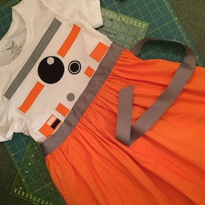 BB-8-inspired T-shirt dress for Big Girls-- sizes S, M, L and XL (ages 6-12)