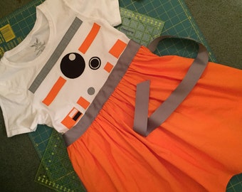BB-8-inspired T-shirt dress for Big Girls-- sizes S, M, L and XL (ages 6-12)
