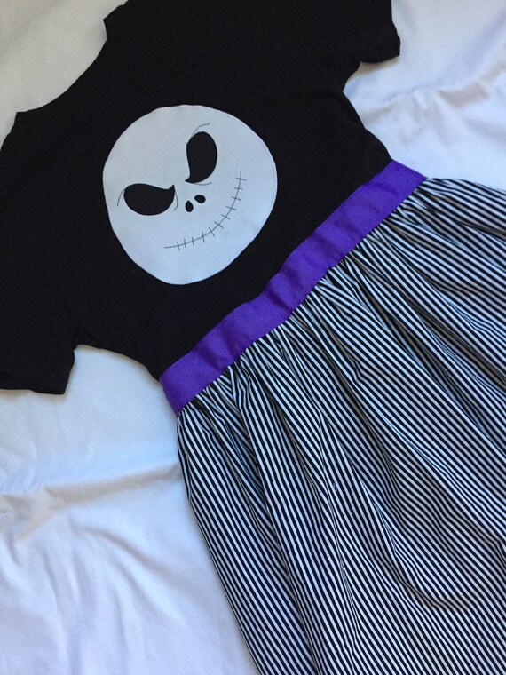 Jack Skellington From "nightmare Before Christmas"- Inspired T-shirt Dress  for Girls, Sizes 2- 16 - Etsy