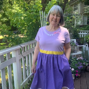 Daisy Duck-inspired Comfy T-shirt dress for Women, sizes S, M, L and XL