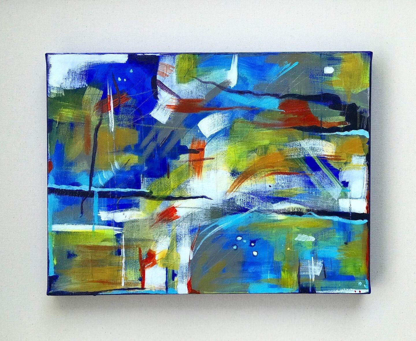 オリジナル抽象風景画：モダンアクリルアート（9x12インチ） - Etsy 日本