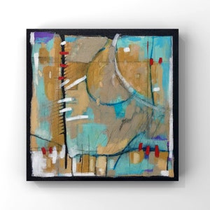 Abstract Painting: Square Mixed Media Art, 12x12&quot;
