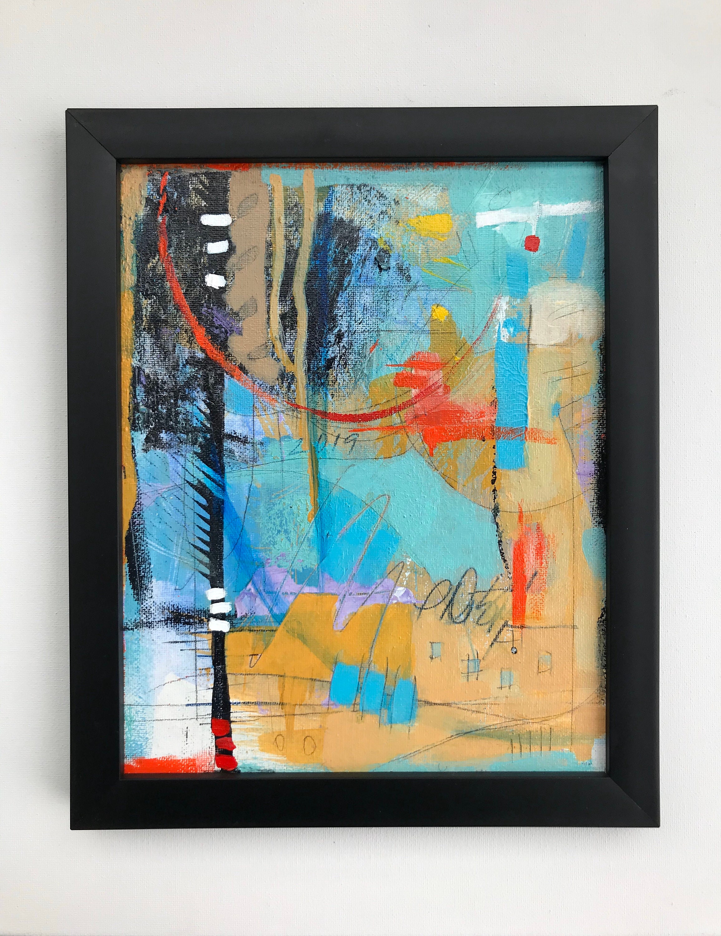 Blue Colored Abstract Art Painting, Original Process Art, Blue Tones, Art Painting, Abstract