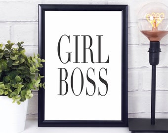 Girl Boss printable typography digital download