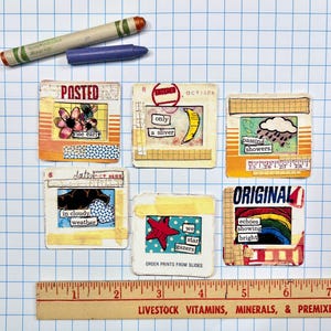 Kunst Aufkleber, Einzigartige Aufkleber, Frühlingshimmel Set, Einzigartige Aufkleber, Handgemachte Vinyl Aufkleber, Vintage Collage Kunst, Journal Aufkleber