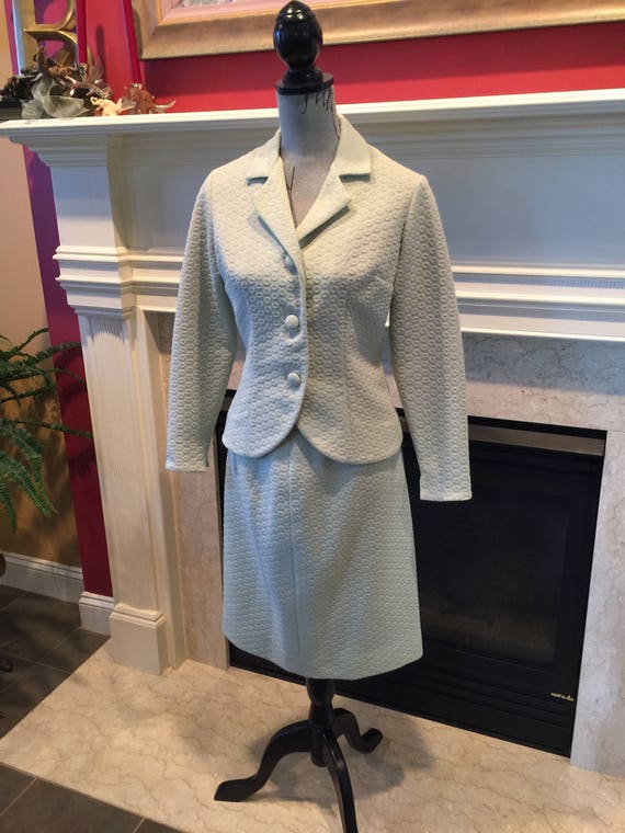 Vintage Suit, Vintage Tailored Suit,Light Green 19