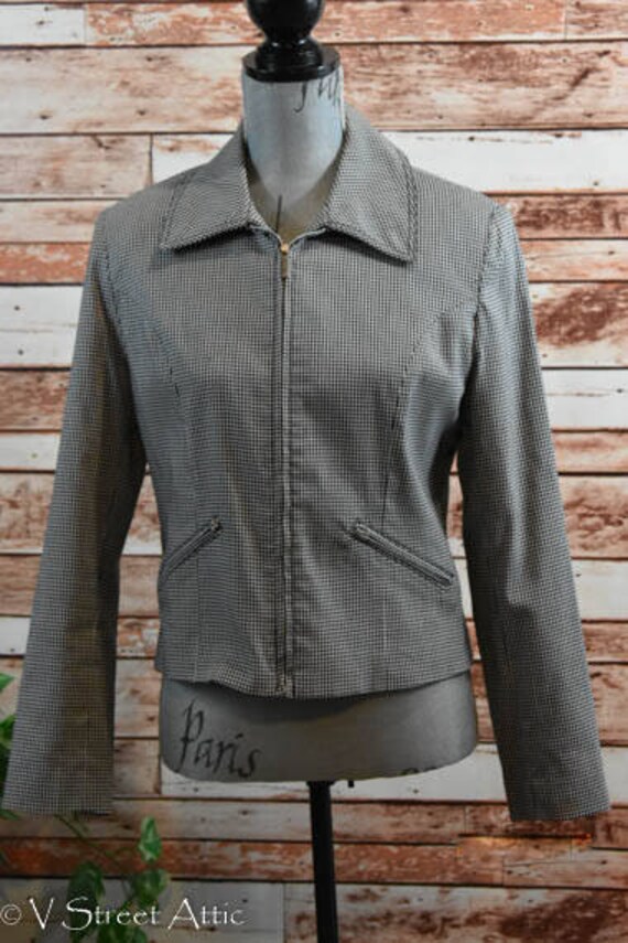 Jacket, Short Jacket, Black & White Checked, Jacke