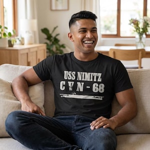 USS Nimitz CVN-68 T-Shirt | Aircraft Carrier Navy Military Tee