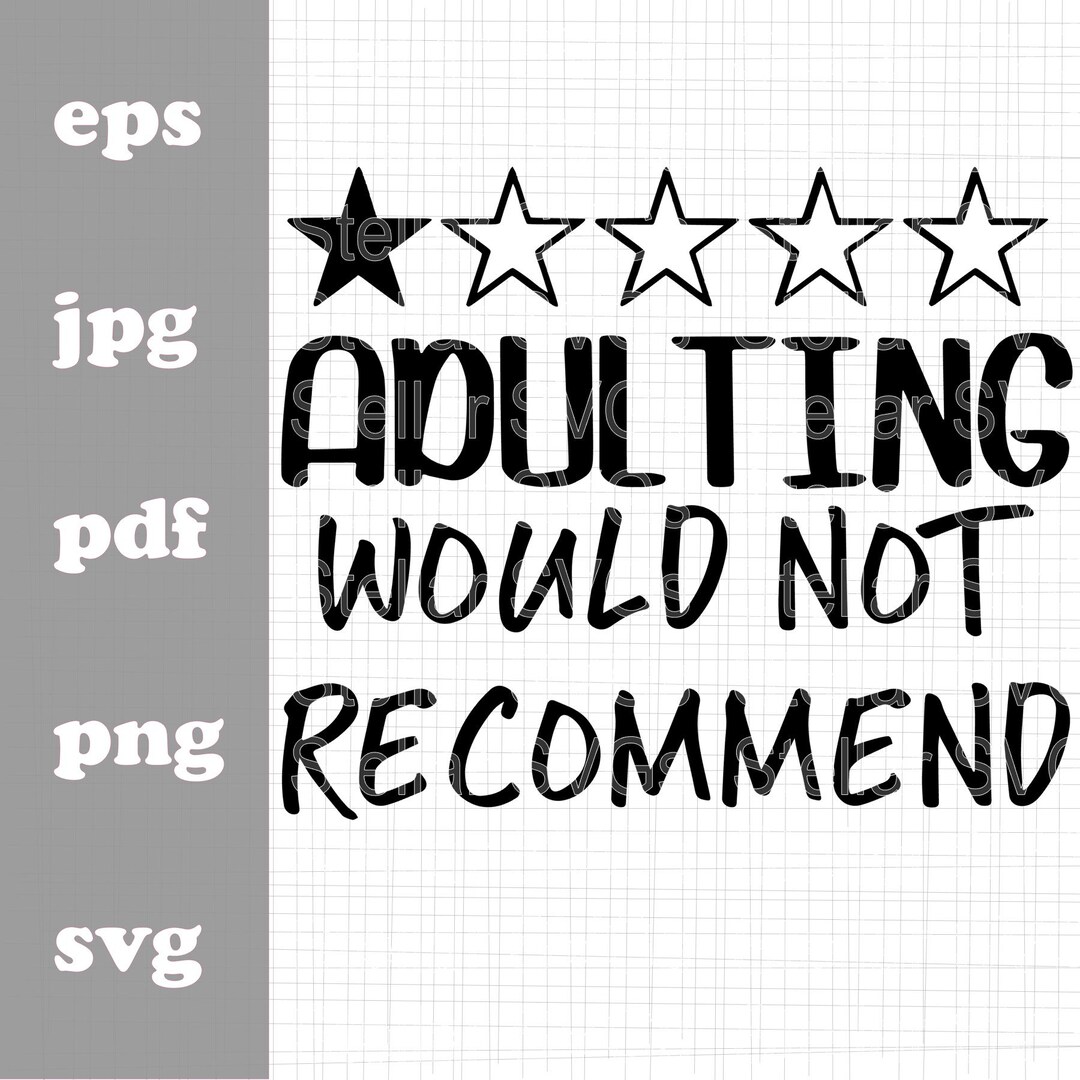 ADULTING Svg Png Jpg Pdf Eps Digital Cut File for Silhouette Cameo ...