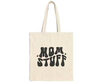 Bolsa de lona de algodón Mom Stuff - Bolsa de compras ecológica