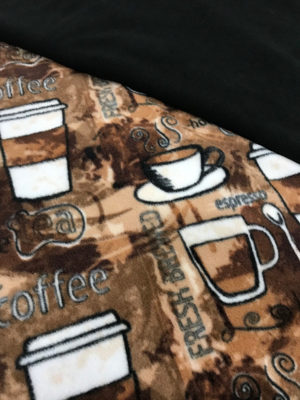 Coffee Fleece Blanket Fleece Coffee Throw Coffee Lover Etsy