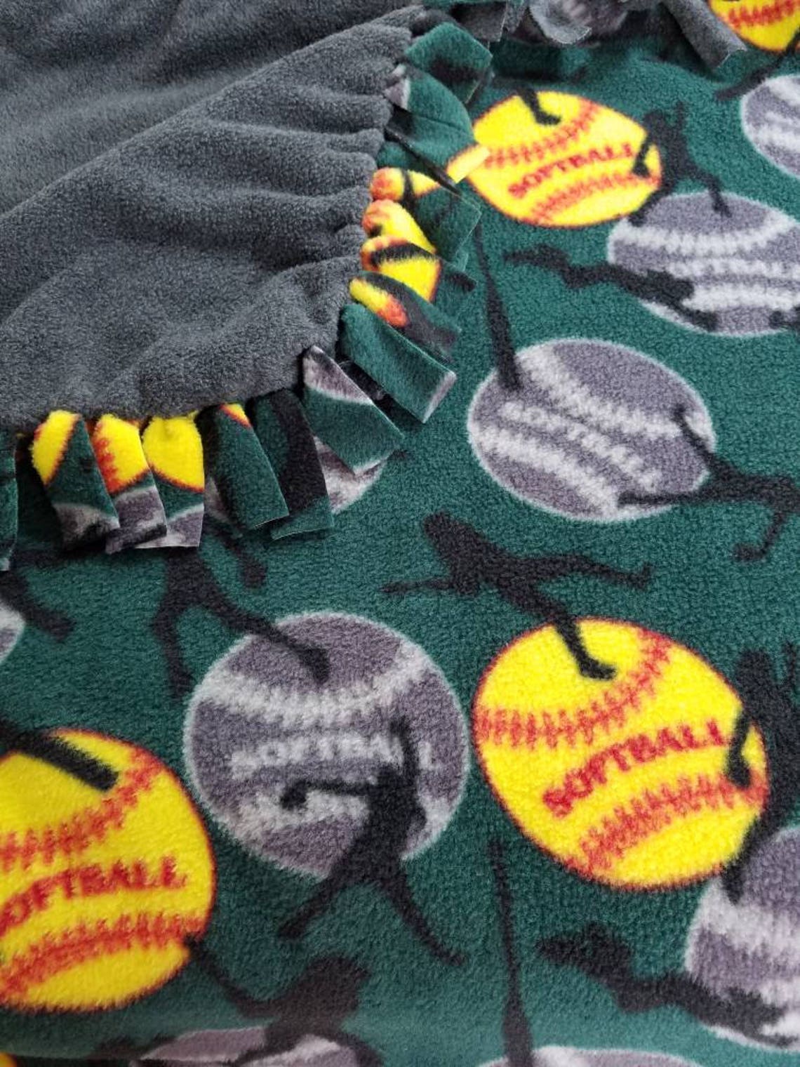 Softball Fleece Throw Softball Fleece Blanket Softball Etsy UK