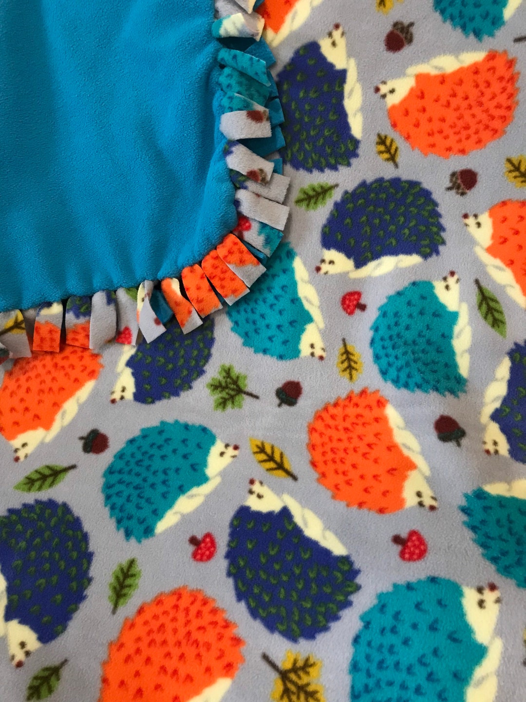 Hedgehog Fleece Blanket Hedgehog Fleece Throw Hedgehog Etsy