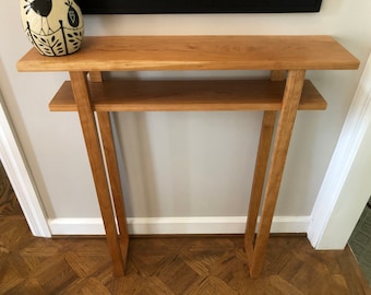 Cherry console table entry way small areas