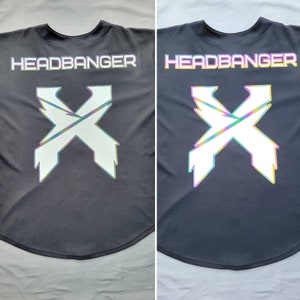 Camiseta de béisbol personalizada con botones reflectantes de arcoíris, inspirada en DJ de dubstep y headbanger para hombre/unisex Festival • Rave • Evento grupal