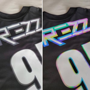 Camiseta de béisbol con botones reflectantes de arcoíris personalizada inspirada en DJ de dubstep para hombre/mujer unisex Festival de música EDM • Rave • Fiesta • Evento grupal