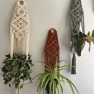 No. 2// Made to Order / Ornate Macrame Wall Hanging Plant Hanger / your choice of color
