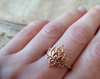 Thin lotus ring