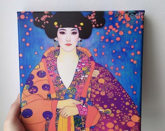 Geisha digital art canvas print