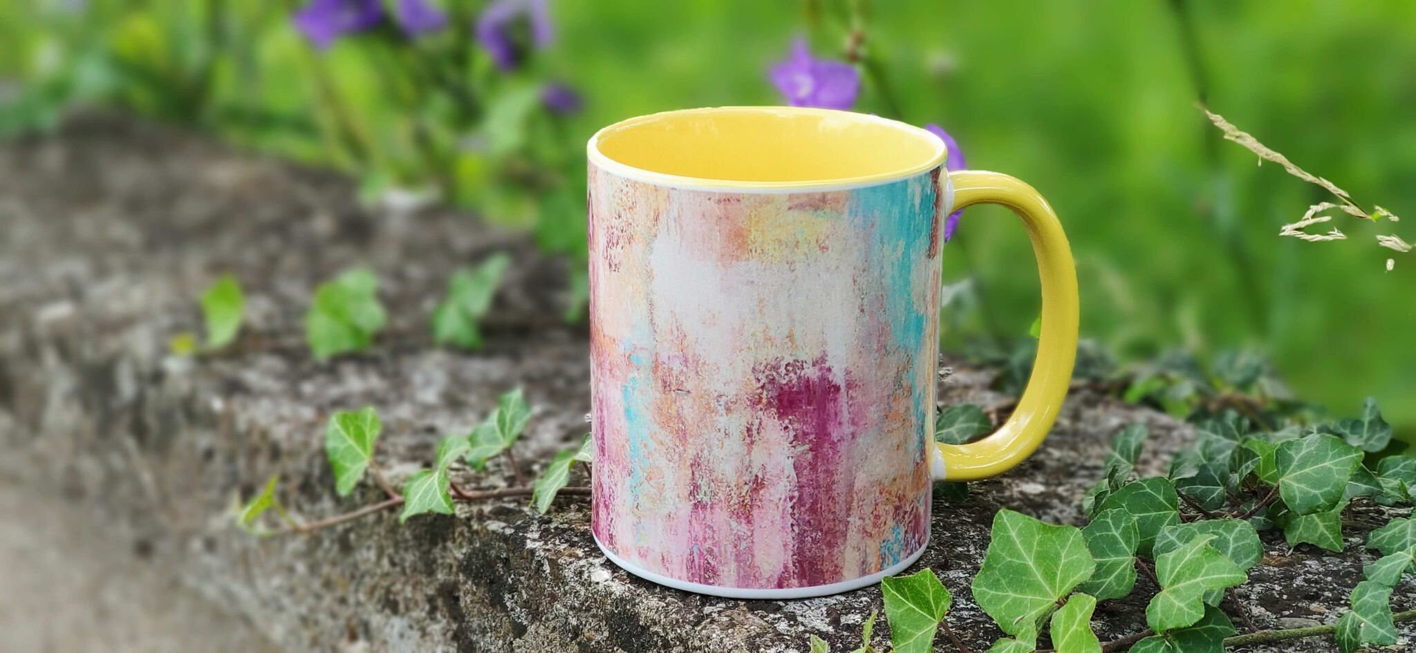 Mug Tasse à Café Thé Jaune Abstrait
