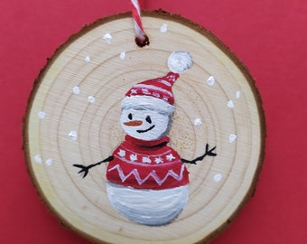 Hand painted wooden Christmas decoration. Customization possible