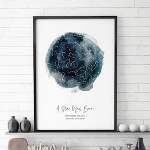 Night Sky Print engagement gift Night sky Map night sky custom custom constellation map personalized star map star map image 2