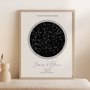 Star Maps for Couples - Star Map by Date - star map - star map wedding gift - night sky - wedding gift - anniversary gift - night sky map