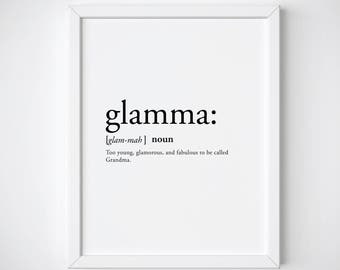 Glamma-tryck - Mormors definitionstryck - ordbokstryck - roligt tryck - mors dag-tryck - bästa presenten