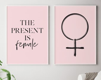 Feminist Poster - Set of 2 prints - feminist art - feminist art print - female symbol print - feminist quote - feminist - feminist quotes