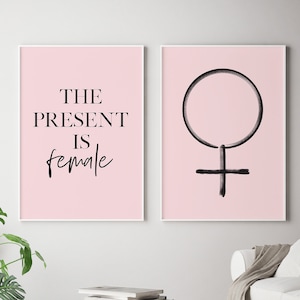 Feminist Poster - Set of 2 prints - feminist art - feminist art print - female symbol print - feminist quote - feminist - feminist quotes