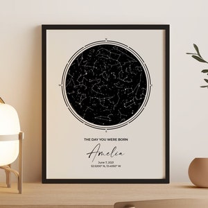 Personalisierte Sternenkarte - Personalisierter Sternendruck - Night We Met Anniversary Gift - Space Map - Nachthimmel Print - Sternbild Print - Sternenkarte
