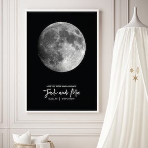 Moon Phase Print - Custom moon phase - night sky print - custom moon print - wedding gift - engagement gifts for couples - personalized gift