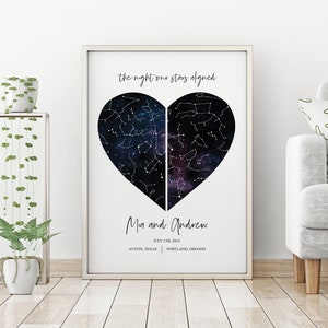 Regalo de compromiso - mapa de estrellas personalizado - Mapa de estrellas - constelación - gráfico - gráfico de estrellas - regalo de aniversario - regalo de mapa
