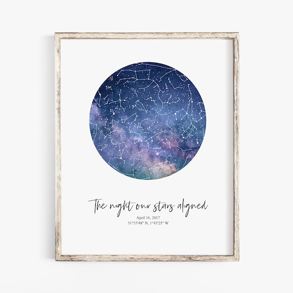 custom star map - night sky print - star map - constellation map - night sky - wedding gift - anniversary gift - night sky map -