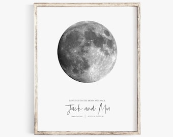 Impresión lunar - Fase lunar - fase lunar personalizada - decoración de la guardería - arte de la pared de la guardería - regalo de boda personalizado - regalo personalizado - regalo para mamá - luna