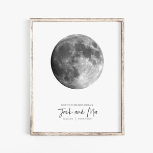 Moon Print - Moon phase - custom moon phase - nursery decor - nursery wall art - custom wedding gift - custom gift - gift for mom - moon
