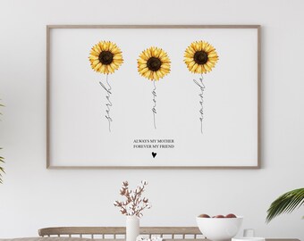 Personalized Mothers Day Gift - Flower Print - Gift for Grandma - Garden Print - Gift for her - Gifts for mom - mothers gift - mothers day