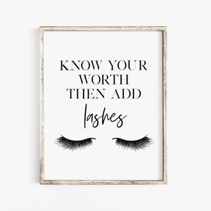 Makeup Decor - lashes poster - makeup wall decor - vanity decor - makeup printable - bathroom wall decor - gift for her - beauty prints