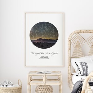 Stern-Karte - Nachthimmel - benutzerdefinierte Nachthimmel - Konstellation Karte - Stern-Chart - Verlobungsgeschenk - Hochzeitsgeschenk - benutzerdefinierte Stern Karte - Nacht Himmel Kunst