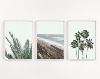 Set of 3 Wall Art - Tropical Wall Art - Coastal Wall Art - Wall Decor - Palm Trees Print - Beach Print -  tropical wall prints - wall prints